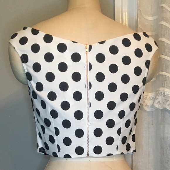 NWT Jenn & Jo Polka Dot Crop Top sz M - Picture 2 of 5